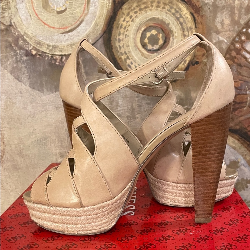 Guess Light Natural Leather Heels - Picture 7 of 10